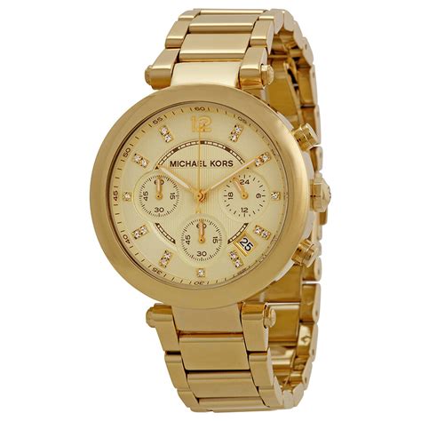 parker gold tone watch michael kors